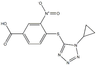 4-[(1-cyclopropyl-1H-1,2,3,4-tetrazol-5-yl)sulfanyl]-3-nitrobenzoic acid 结构式