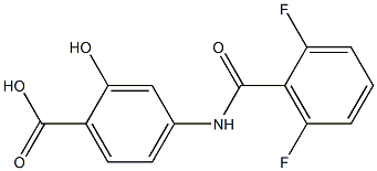 4-[(2,6-difluorobenzene)amido]-2-hydroxybenzoic acid 结构式