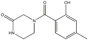 4-[(2-hydroxy-4-methylphenyl)carbonyl]piperazin-2-one 结构式