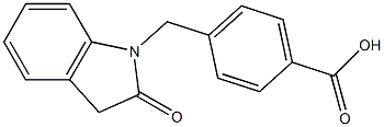 4-[(2-oxo-2,3-dihydro-1H-indol-1-yl)methyl]benzoic acid 结构式