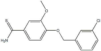 4-[(3-chlorophenyl)methoxy]-3-methoxybenzene-1-carbothioamide 结构式