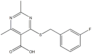 4-[(3-fluorobenzyl)thio]-2,6-dimethylpyrimidine-5-carboxylic acid 结构式