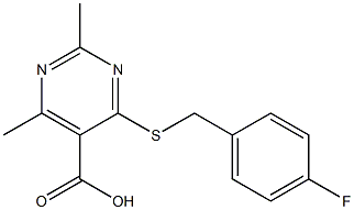 4-[(4-fluorobenzyl)thio]-2,6-dimethylpyrimidine-5-carboxylic acid 结构式