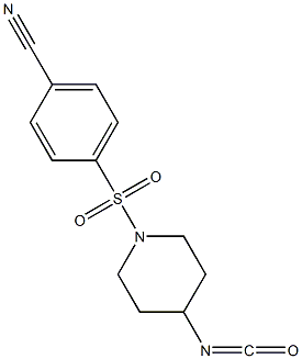 4-[(4-isocyanatopiperidine-1-)sulfonyl]benzonitrile 结构式