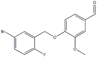 4-[(5-bromo-2-fluorobenzyl)oxy]-3-methoxybenzaldehyde 结构式