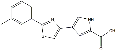 4-[2-(3-methylphenyl)-1,3-thiazol-4-yl]-1H-pyrrole-2-carboxylic acid 结构式