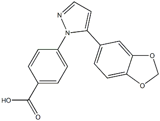 4-[5-(1,3-benzodioxol-5-yl)-1H-pyrazol-1-yl]benzoic acid 结构式