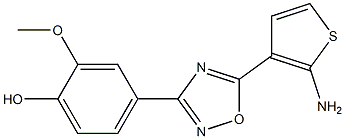 4-[5-(2-aminothiophen-3-yl)-1,2,4-oxadiazol-3-yl]-2-methoxyphenol 结构式