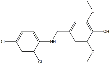 4-{[(2,4-dichlorophenyl)amino]methyl}-2,6-dimethoxyphenol 结构式