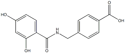 4-{[(2,4-dihydroxyphenyl)formamido]methyl}benzoic acid 结构式