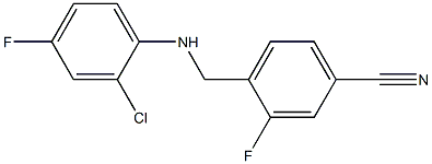 4-{[(2-chloro-4-fluorophenyl)amino]methyl}-3-fluorobenzonitrile 结构式