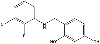 4-{[(3-chloro-2-fluorophenyl)amino]methyl}benzene-1,3-diol 结构式