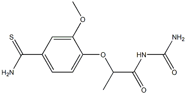 4-{[1-(carbamoylamino)-1-oxopropan-2-yl]oxy}-3-methoxybenzene-1-carbothioamide 结构式