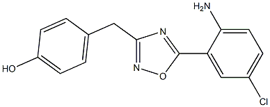 4-{[5-(2-amino-5-chlorophenyl)-1,2,4-oxadiazol-3-yl]methyl}phenol 结构式