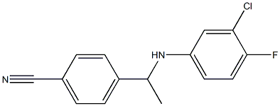 4-{1-[(3-chloro-4-fluorophenyl)amino]ethyl}benzonitrile 结构式