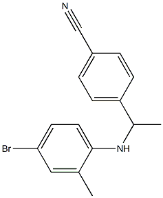 4-{1-[(4-bromo-2-methylphenyl)amino]ethyl}benzonitrile 结构式