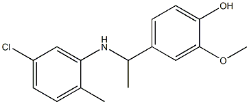 4-{1-[(5-chloro-2-methylphenyl)amino]ethyl}-2-methoxyphenol 结构式