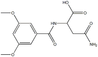 4-amino-2-[(3,5-dimethoxybenzoyl)amino]-4-oxobutanoic acid 结构式