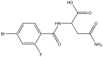 4-amino-2-[(4-bromo-2-fluorobenzoyl)amino]-4-oxobutanoic acid 结构式