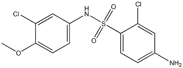 4-amino-2-chloro-N-(3-chloro-4-methoxyphenyl)benzene-1-sulfonamide 结构式