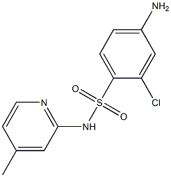 4-amino-2-chloro-N-(4-methylpyridin-2-yl)benzene-1-sulfonamide 结构式