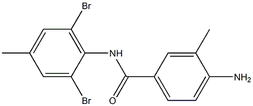 4-amino-N-(2,6-dibromo-4-methylphenyl)-3-methylbenzamide 结构式
