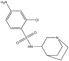 4-amino-N-{1-azabicyclo[2.2.2]octan-3-yl}-2-chlorobenzene-1-sulfonamide 结构式
