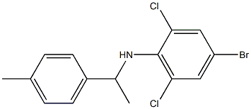 4-bromo-2,6-dichloro-N-[1-(4-methylphenyl)ethyl]aniline 结构式