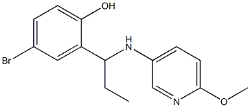 4-bromo-2-{1-[(6-methoxypyridin-3-yl)amino]propyl}phenol 结构式
