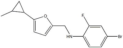 4-bromo-2-fluoro-N-{[5-(2-methylcyclopropyl)furan-2-yl]methyl}aniline 结构式