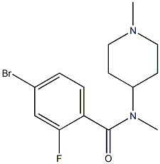 4-bromo-2-fluoro-N-methyl-N-(1-methylpiperidin-4-yl)benzamide 结构式