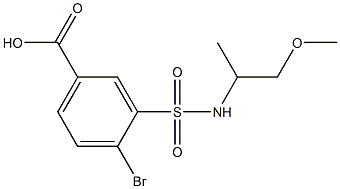 4-bromo-3-[(1-methoxypropan-2-yl)sulfamoyl]benzoic acid 结构式