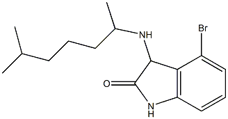 4-bromo-3-[(6-methylheptan-2-yl)amino]-2,3-dihydro-1H-indol-2-one 结构式