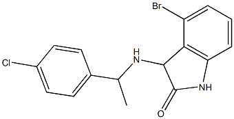 4-bromo-3-{[1-(4-chlorophenyl)ethyl]amino}-2,3-dihydro-1H-indol-2-one 结构式