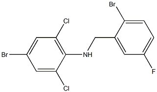 4-bromo-N-[(2-bromo-5-fluorophenyl)methyl]-2,6-dichloroaniline 结构式