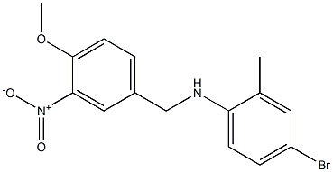 4-bromo-N-[(4-methoxy-3-nitrophenyl)methyl]-2-methylaniline 结构式