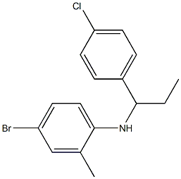 4-bromo-N-[1-(4-chlorophenyl)propyl]-2-methylaniline 结构式