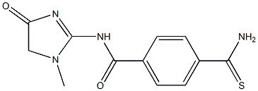 4-carbamothioyl-N-(1-methyl-4-oxo-4,5-dihydro-1H-imidazol-2-yl)benzamide 结构式