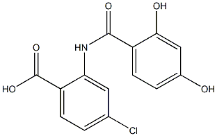 4-chloro-2-[(2,4-dihydroxybenzene)amido]benzoic acid 结构式