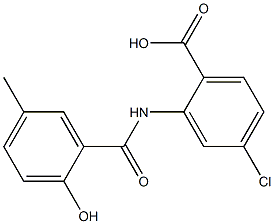 4-chloro-2-[(2-hydroxy-5-methylbenzene)amido]benzoic acid 结构式