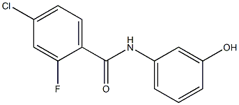 4-chloro-2-fluoro-N-(3-hydroxyphenyl)benzamide 结构式