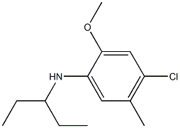 4-chloro-2-methoxy-5-methyl-N-(pentan-3-yl)aniline 结构式