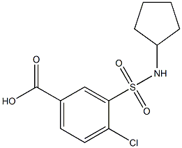 4-chloro-3-(cyclopentylsulfamoyl)benzoic acid 结构式