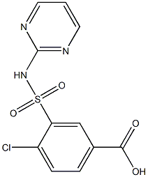 4-chloro-3-(pyrimidin-2-ylsulfamoyl)benzoic acid 结构式