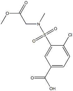 4-chloro-3-[(2-methoxy-2-oxoethyl)(methyl)sulfamoyl]benzoic acid 结构式