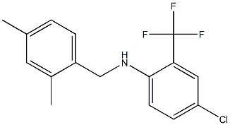 4-chloro-N-[(2,4-dimethylphenyl)methyl]-2-(trifluoromethyl)aniline 结构式
