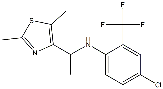 4-chloro-N-[1-(2,5-dimethyl-1,3-thiazol-4-yl)ethyl]-2-(trifluoromethyl)aniline 结构式