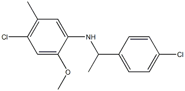 4-chloro-N-[1-(4-chlorophenyl)ethyl]-2-methoxy-5-methylaniline 结构式