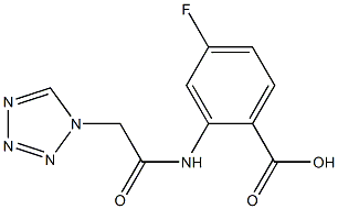 4-fluoro-2-[(1H-tetrazol-1-ylacetyl)amino]benzoic acid 结构式