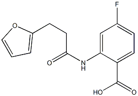 4-fluoro-2-[3-(furan-2-yl)propanamido]benzoic acid 结构式